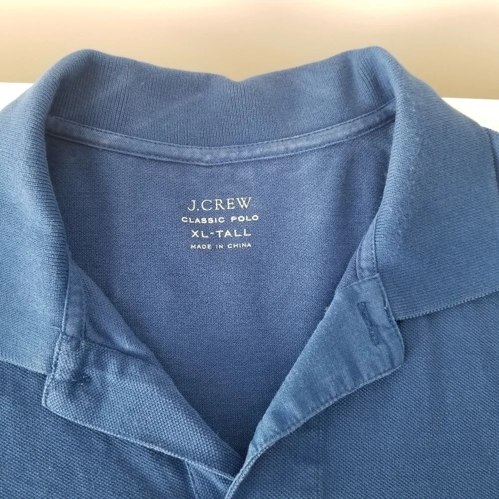 J Crew Royal Blue Classic Polo Long Sleeve Polo Shirt Size XL Tall